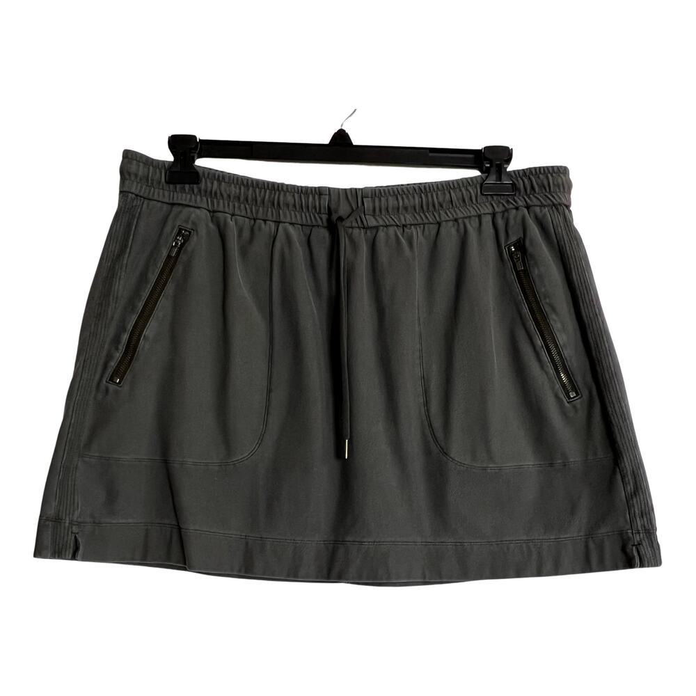 Athleta Farallon Semi Fitted Mid Rise Sport Skirt Charcoal Gray Womens 16